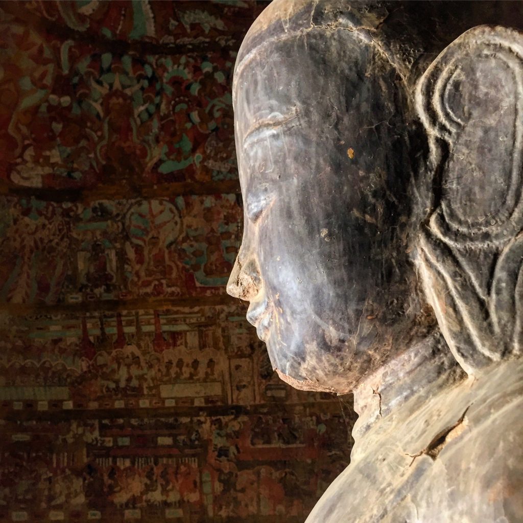 Stone Buddha profile, Po Win Daung Caves, Monywa, Myanmar (Burma)