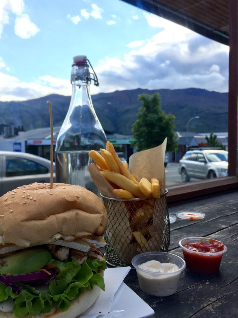 Burger and fries, Red Star Burger Bar, Wanaka, Otago, New Zealand