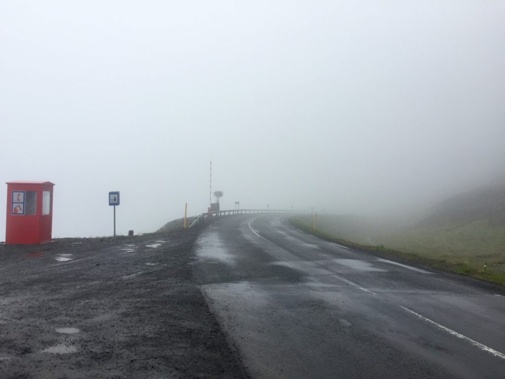 Foggy road Trollaskagi, Iceland