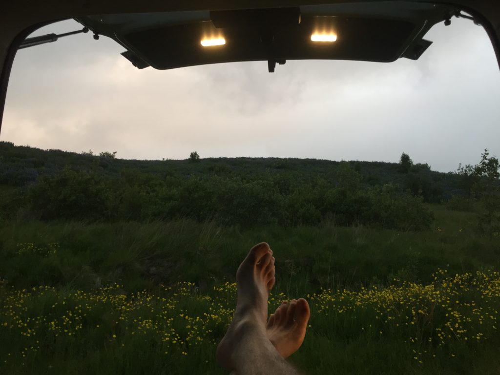 Dangling my feet out the back of my camper