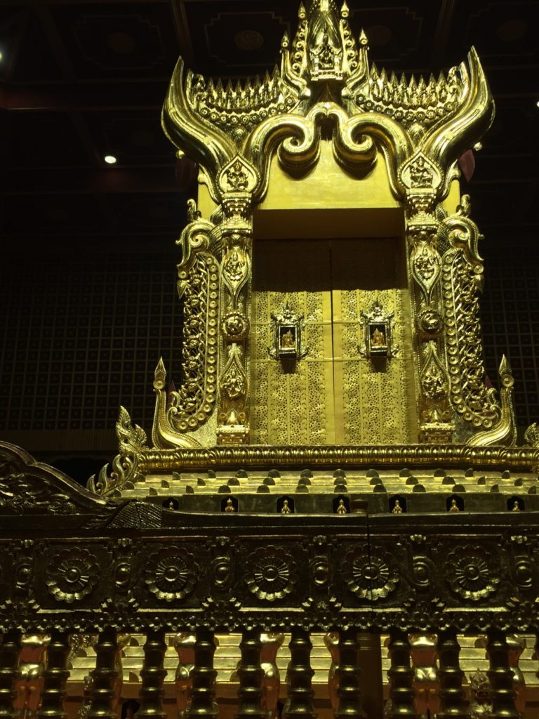 Fancy golden throne of the last Burmese king